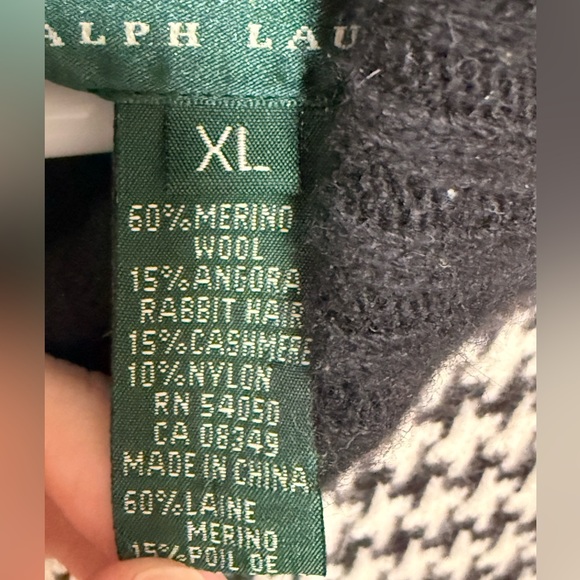 Ralph Lauren Black and White houndstooth Turtleneck Sweater Vest - Picture 4 of 5